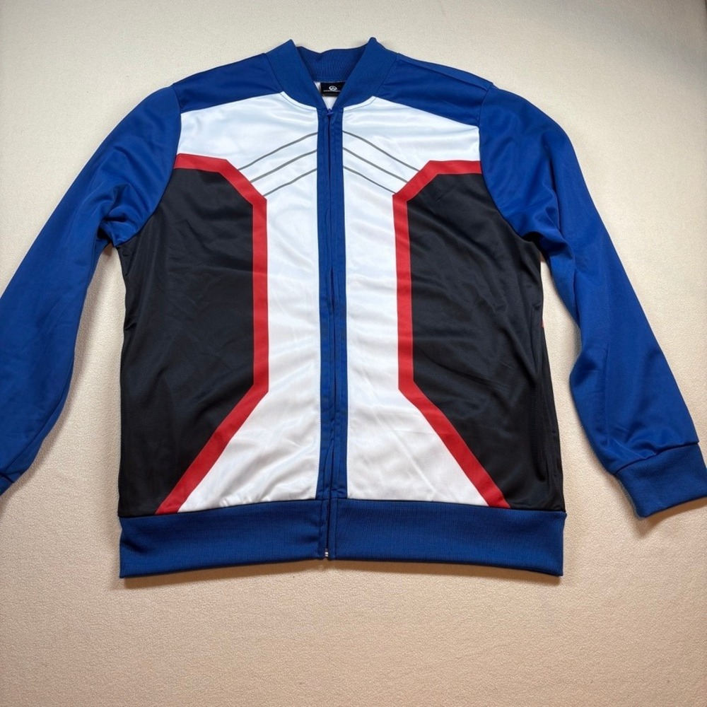 Overwatch Soldier 76 Track Jacket Blizzard Blue White Red Mens XXL Cosplay
